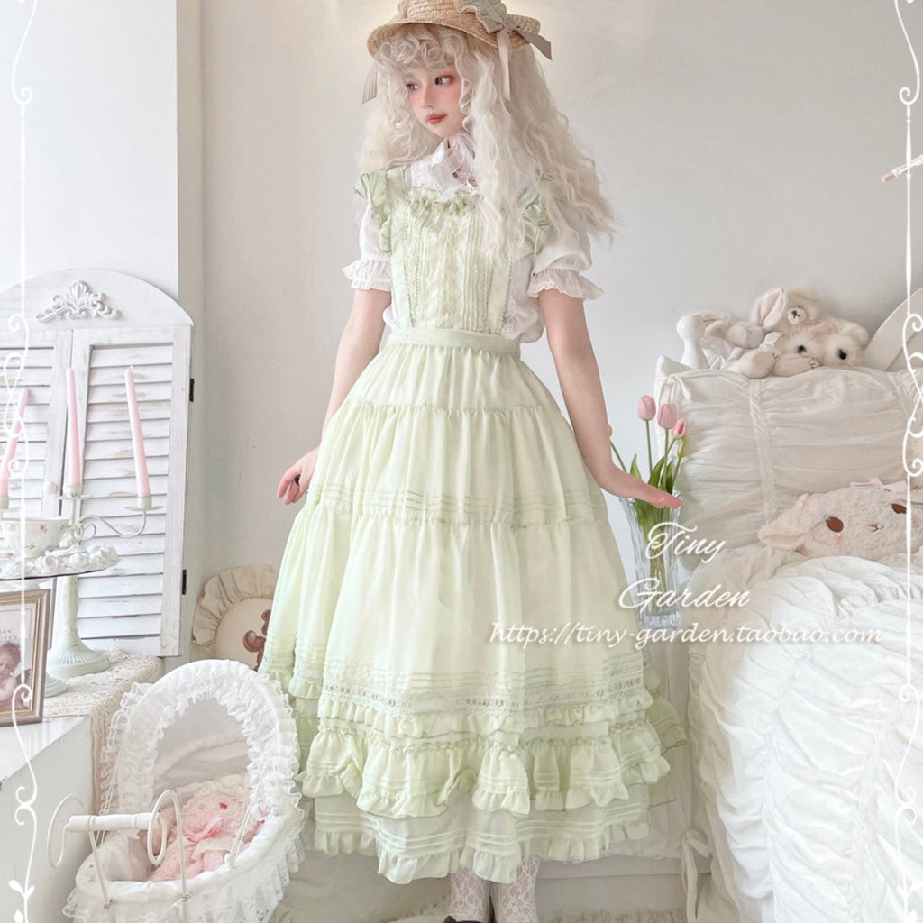 [Outlet] French girly 2way apron skirt [with flared sleeves]