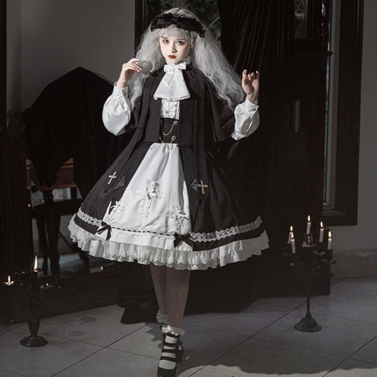 Holy Academy Gothic Lolita Skirt/Cloak Setup