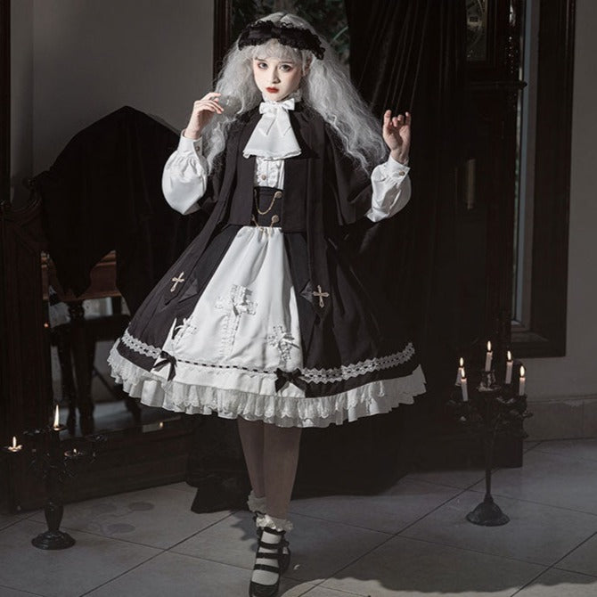 [Pre-order] Holy academy Gakuin Gothic Lolita skirt and cape setup 