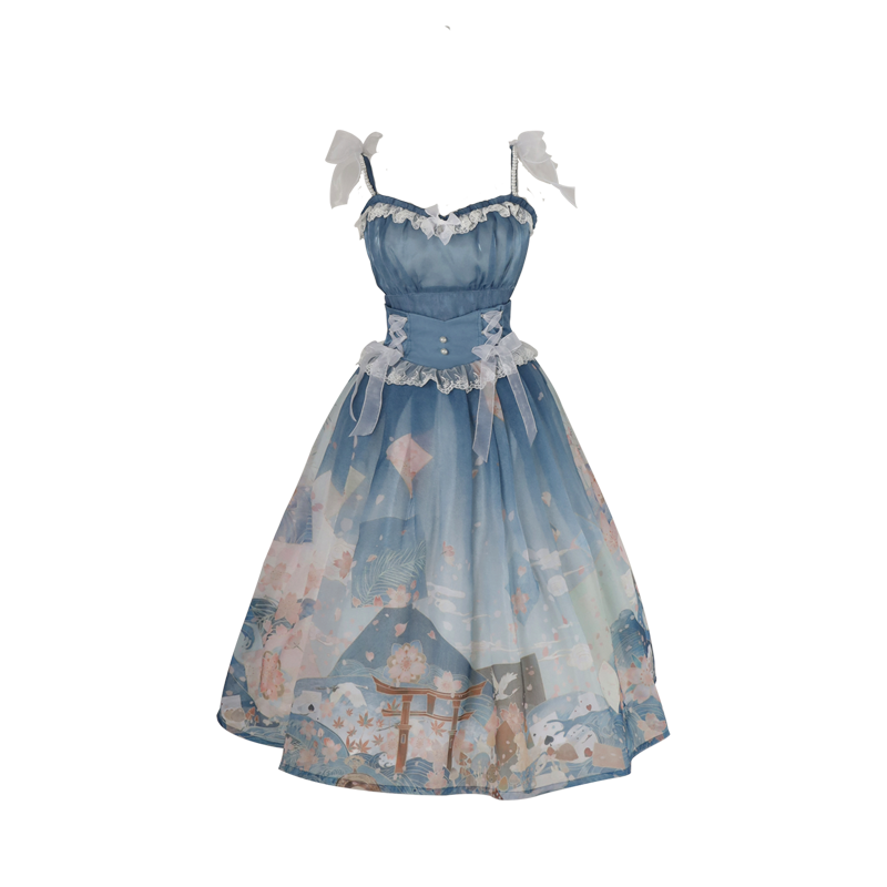 Alice in Sakura no Kuni Japanese loli high waist skirt and top