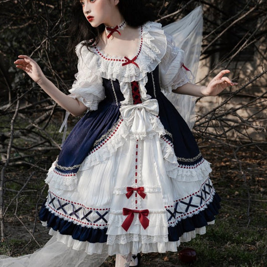 白雪姫風 ふんわりレトロ ロリータ ドレス