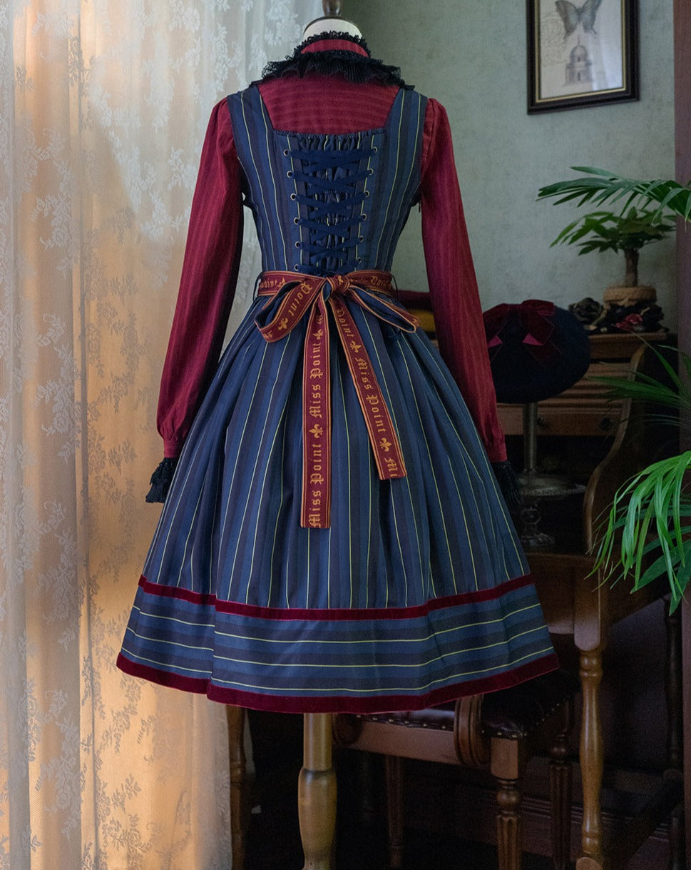 Gothic Lolita Vertical Striped Jumper Skirt of Lord Nobility