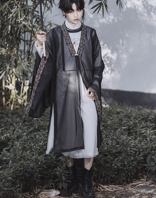 Prince style Crane embroidered flower loli haori