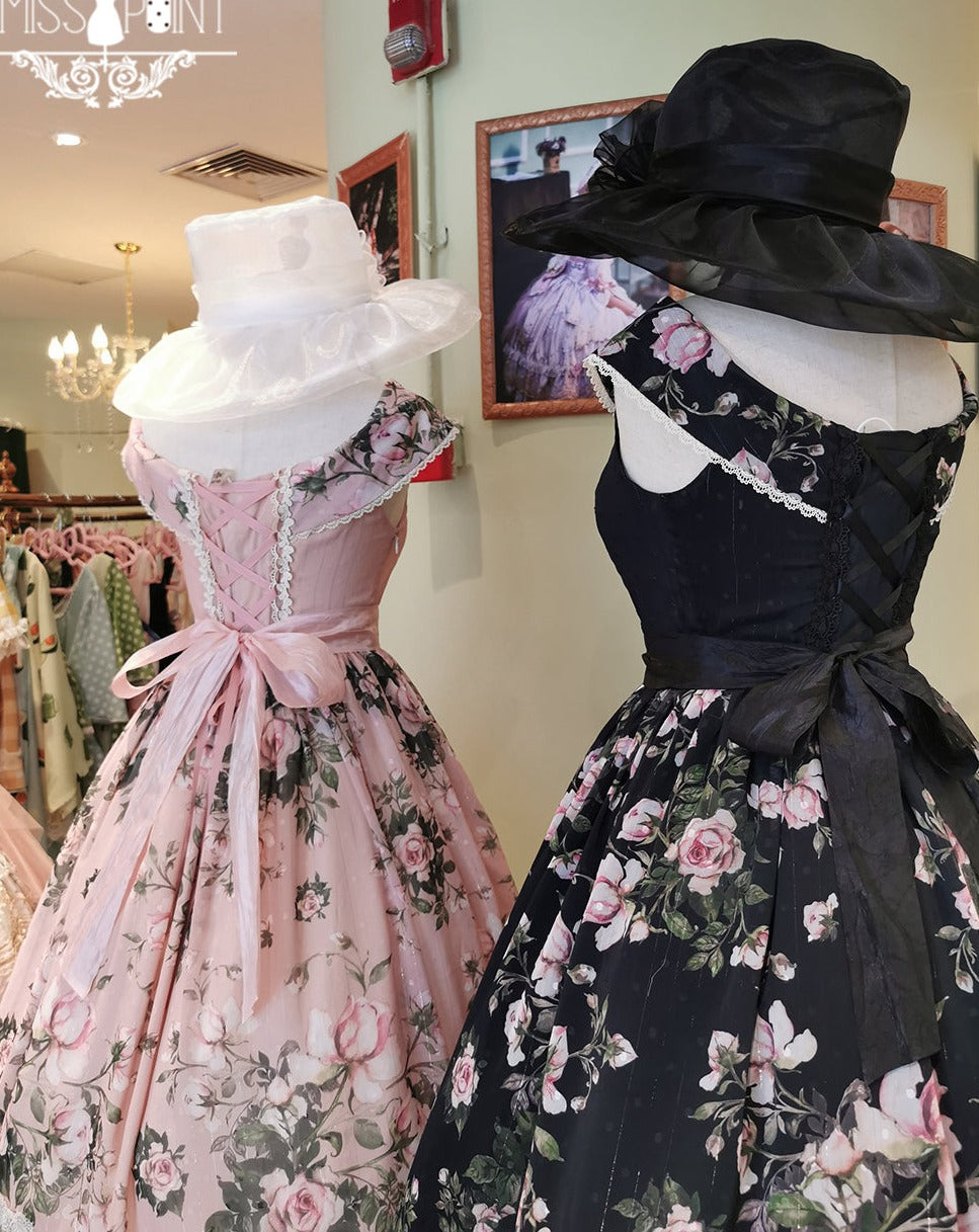 [Pre-order] Rose Garden 2-way design neck classic lolita jumper skirt