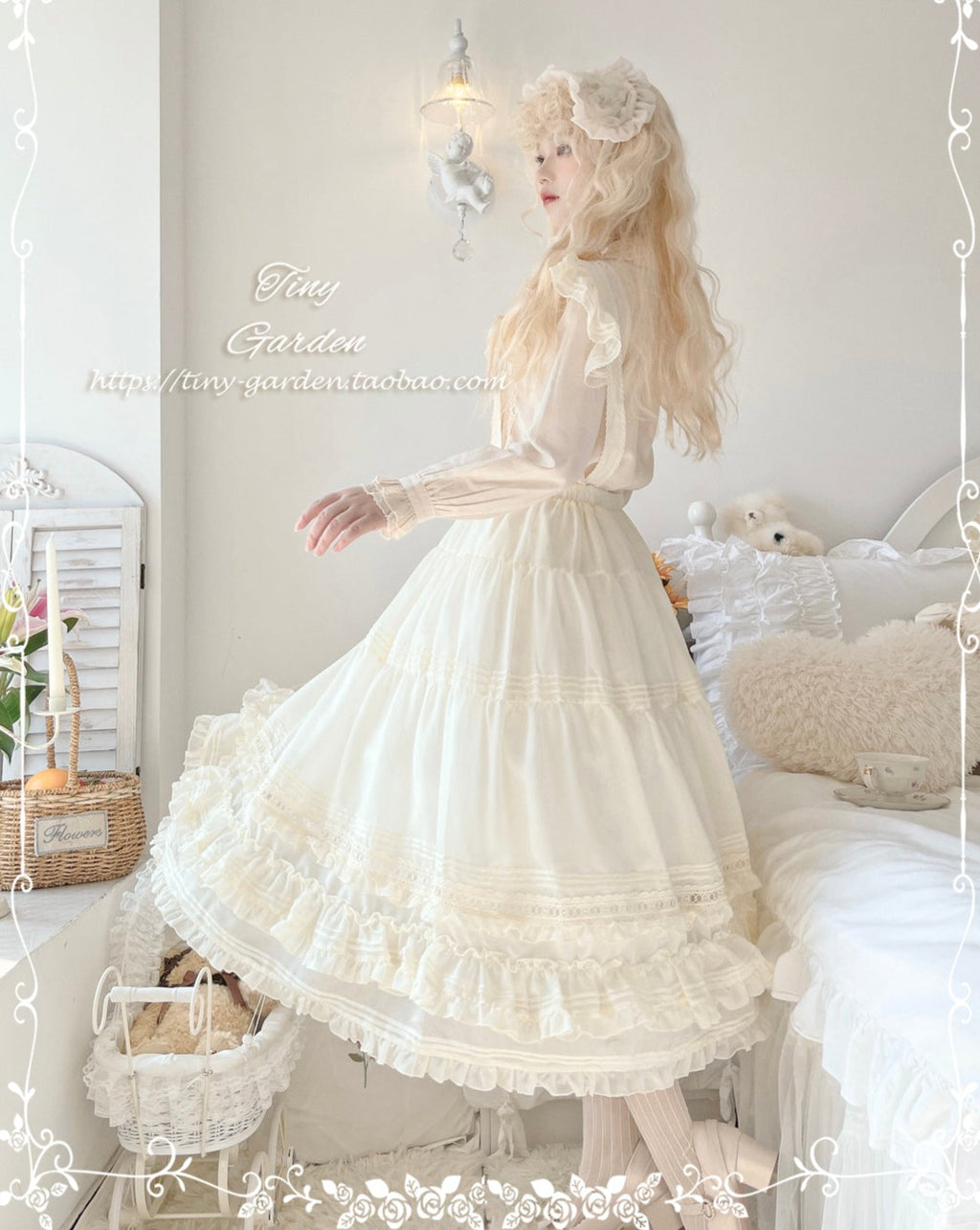[Outlet] French girly 2way apron skirt [with flared sleeves]