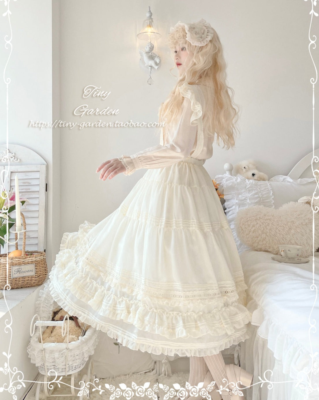 [Outlet] French girly 2way apron skirt [with flared sleeves]