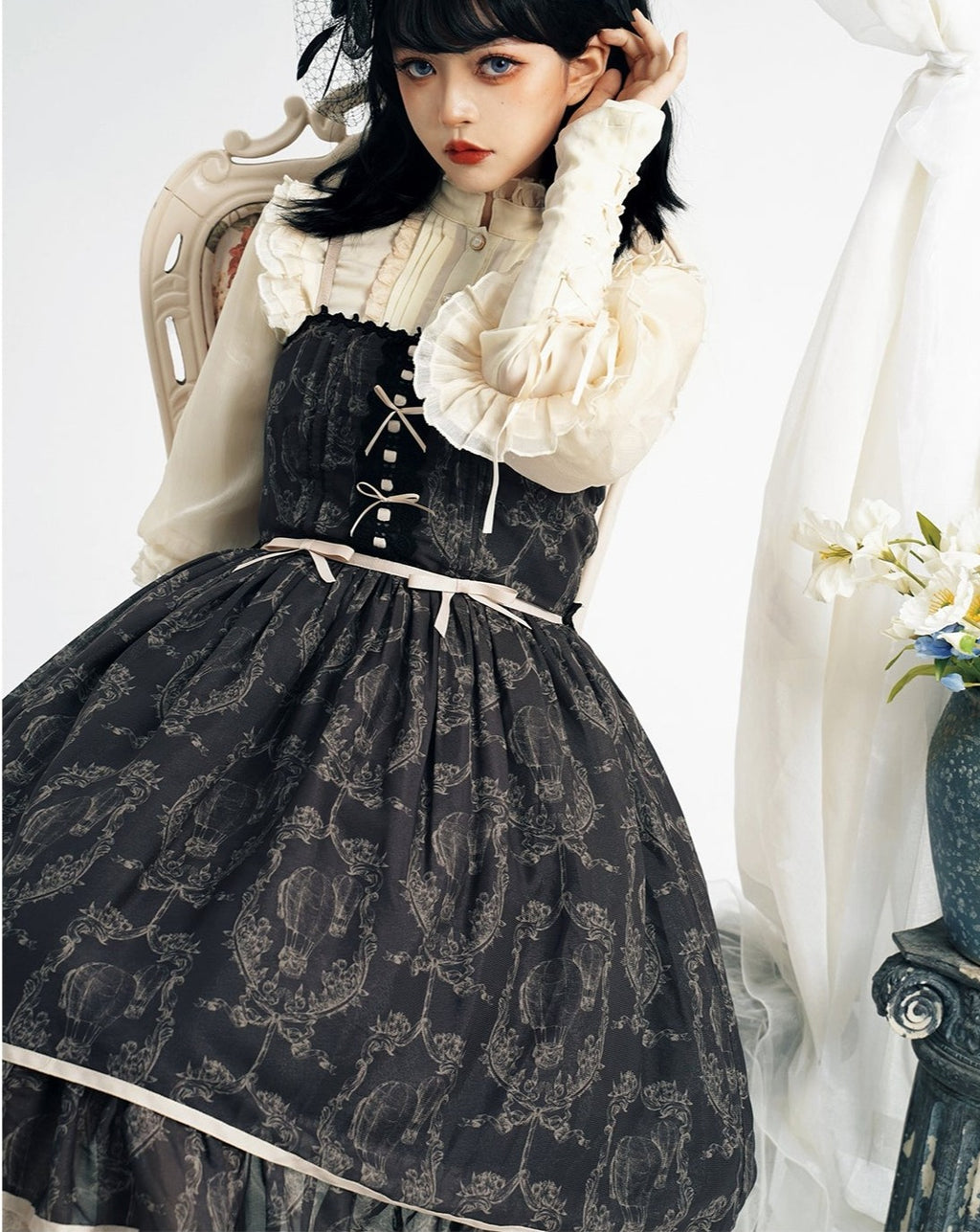 Irene flower print jumper skirt