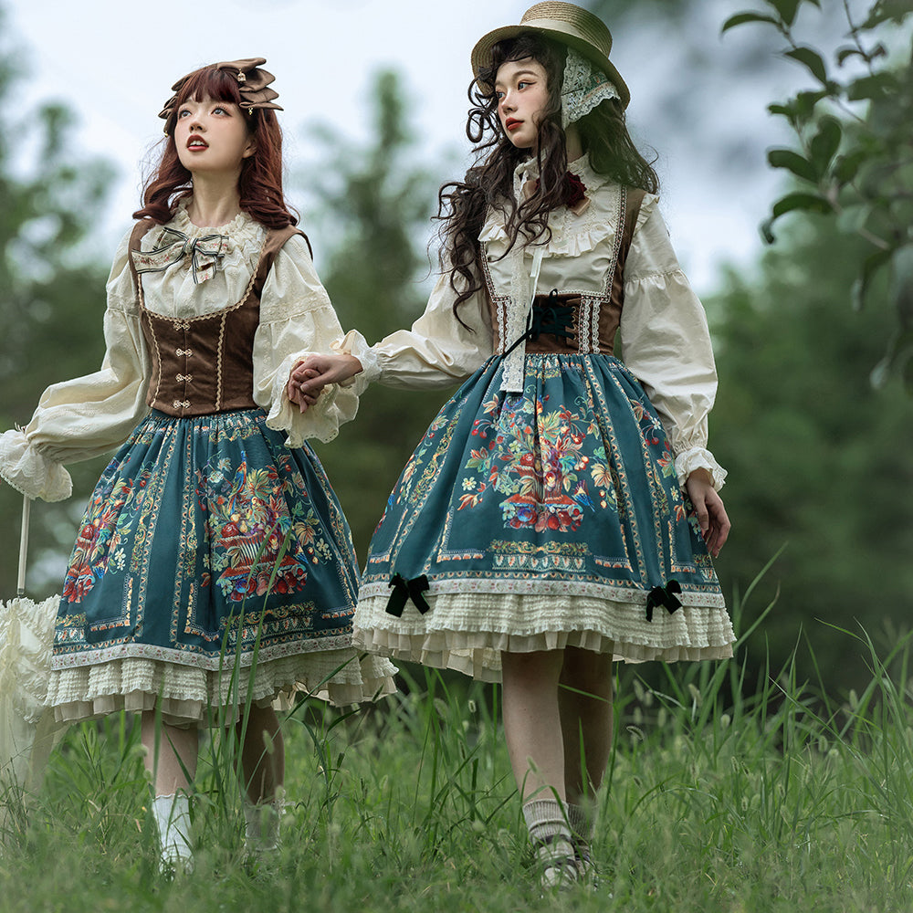 【予約販売】バイエルンの少女 カントリー風ジャンパースカート［ショートタイプ］