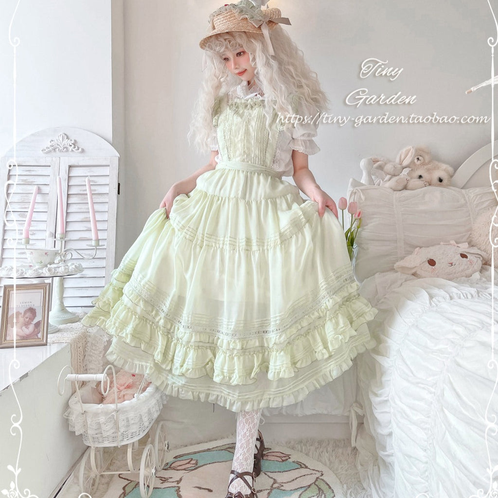 [Outlet] French girly 2way apron skirt [with flared sleeves]