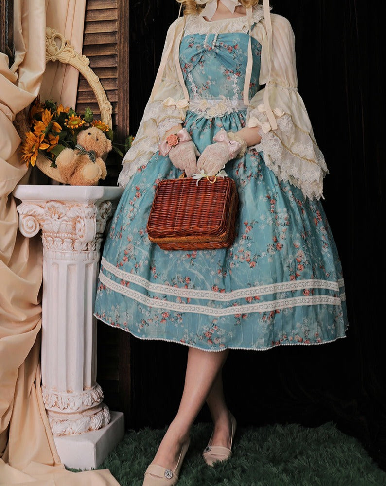 [Pre-order] Hanabeitang front ribbon classical jumper skirt