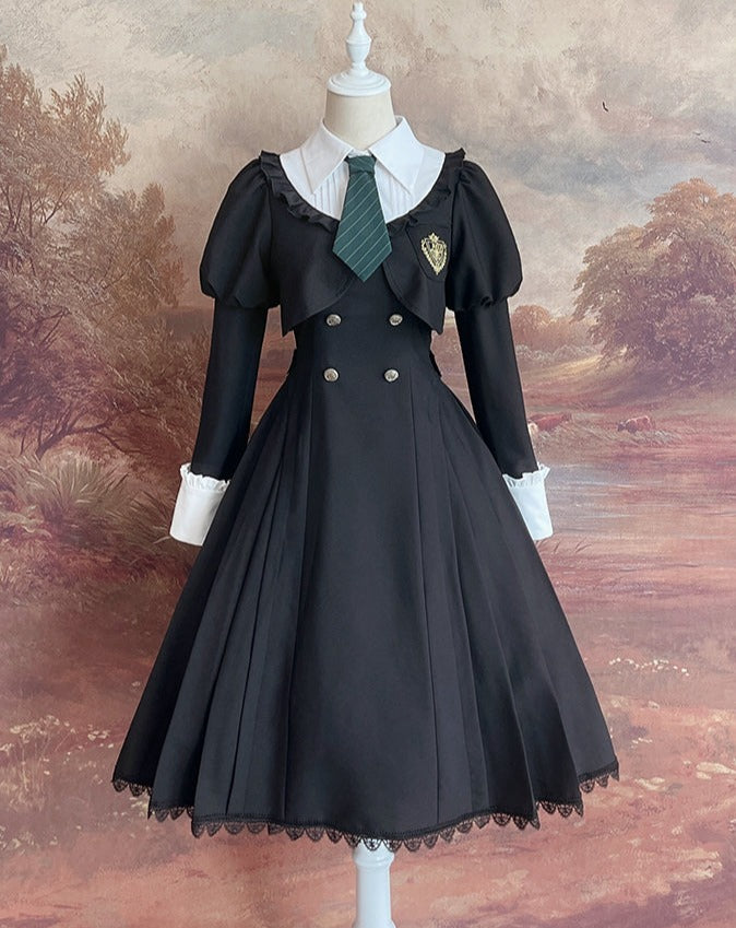 [Reservation sale] School uniform style fake layered dress