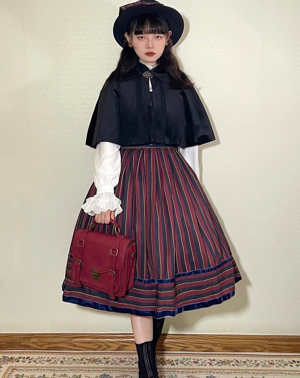 Gothic Lolita Vertical Striped Jumper Skirt of Lord Nobility