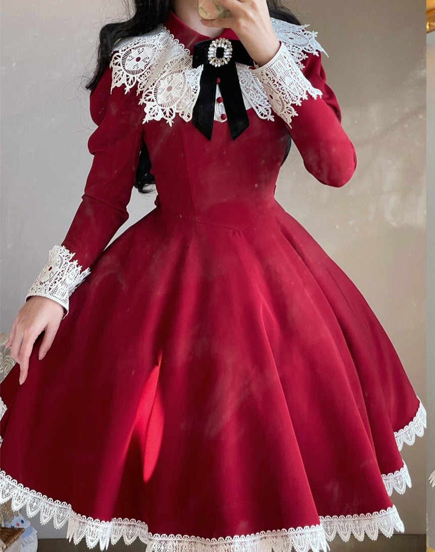 Princess, All the Best Retro Long Sleeve Dress Short Type