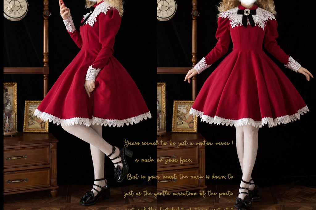 Princess, All the Best Retro Long Sleeve Dress Short Type