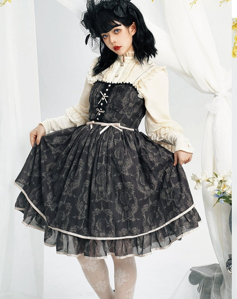 Irene flower print jumper skirt