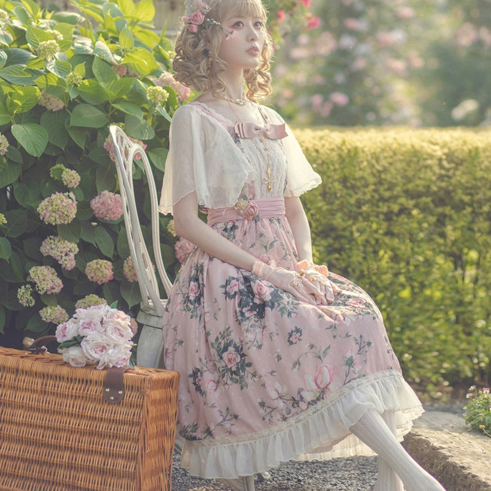 [Pre-order] Rose Garden Flying Sleeve Classic Lolita Dress