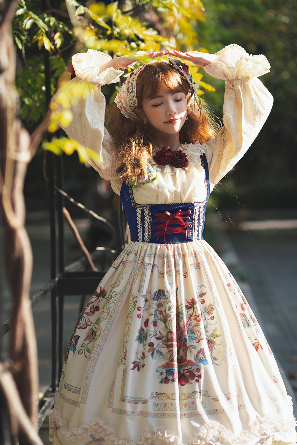 [Pre-order] Bavarian Girl Country-style Jumper Skirt [Long Type]