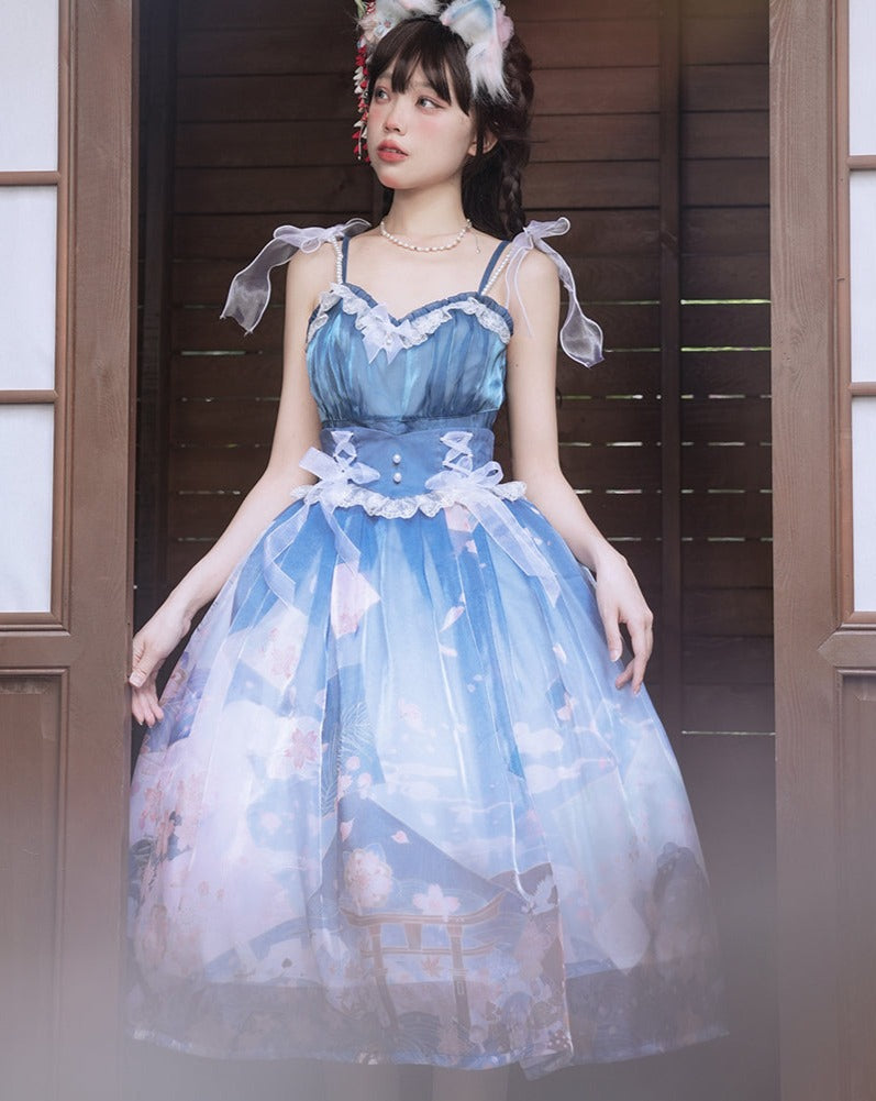Alice in Sakura no Kuni Japanese loli high waist skirt and top