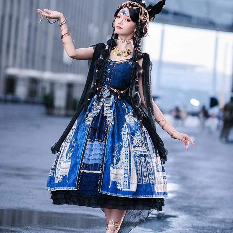 [Pre-order] Twilight Egyptian Lolita Jumper Skirt with Gorgeous Shawl