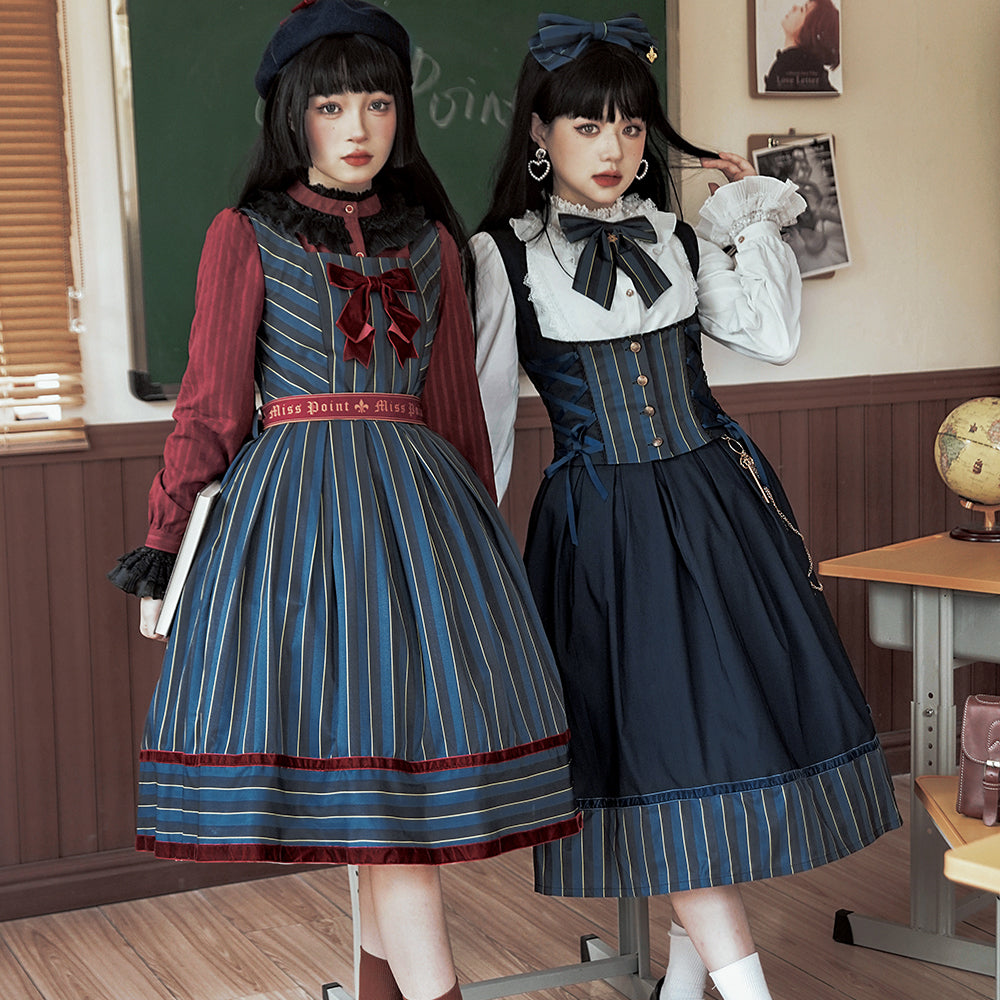 Gothic Lolita Vertical Striped Jumper Skirt of Lord Nobility