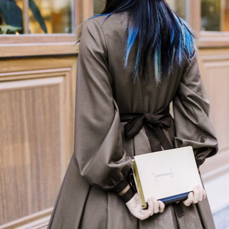 School style classical elegant long dress &amp; cloak