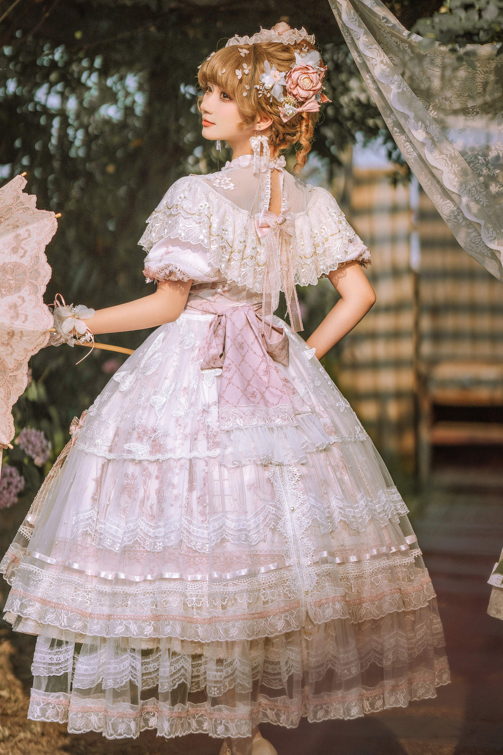 Territory of Sunset Ruffle and Lace Princess Dress