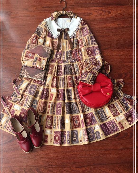 Book of Magic printed dress