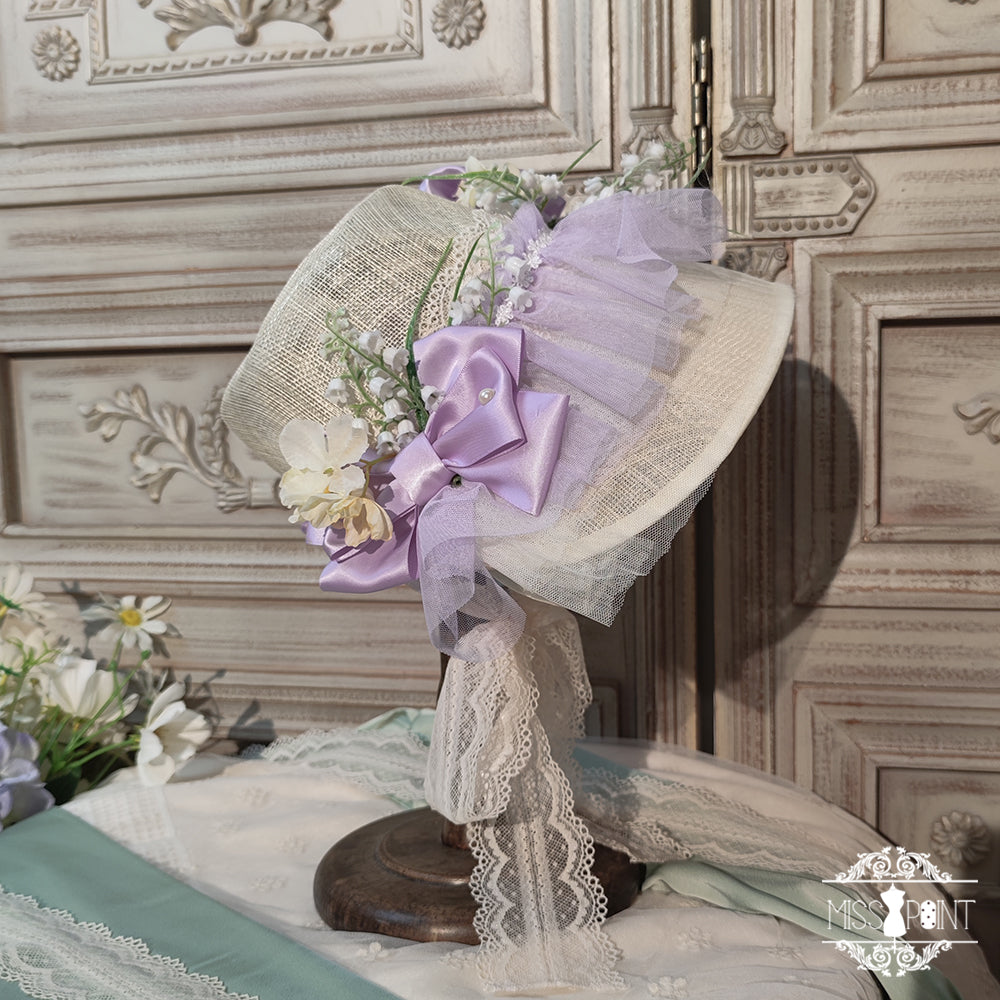 [Simultaneous purchase only] Suzuran flower embroidery bonnet, hat, headband