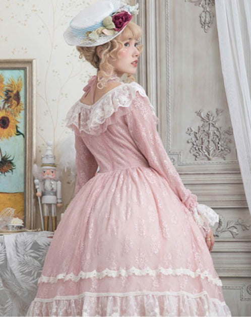 [Pre-order] Morning Mist Sweet Elegant Lace Dress