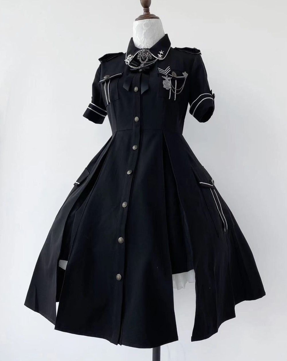 [Pre-order] Military Lolita Dark Gothic Short Sleeve Dress