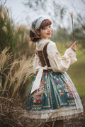 [Pre-order] Bavarian Girl Country-style Jumper Skirt [Short Type]