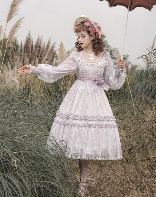 【予約販売】Garden of Flowers シアースタンドカラーワンピース