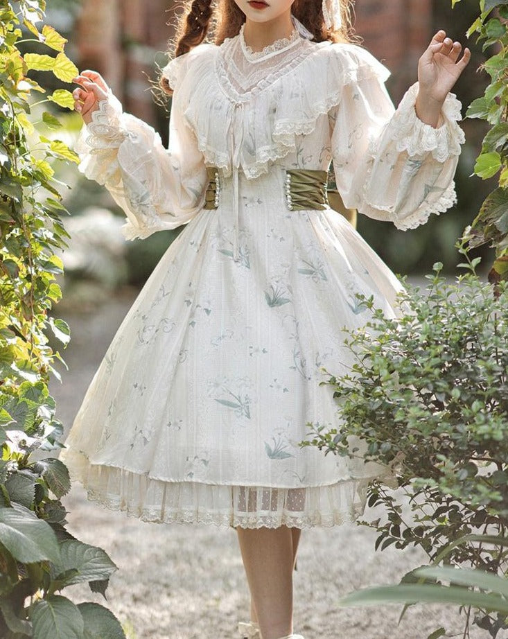 Chiffon Flower Lolita Dress Swaying in the Wind