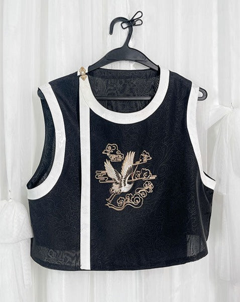 Prince Crane Embroidered Hana Lolita Vest