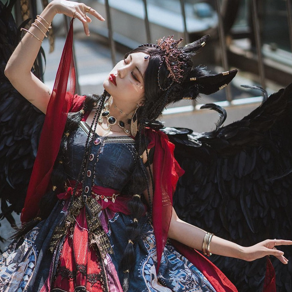 [Pre-order] Twilight Egyptian Lolita Jumper Skirt with Gorgeous Shawl