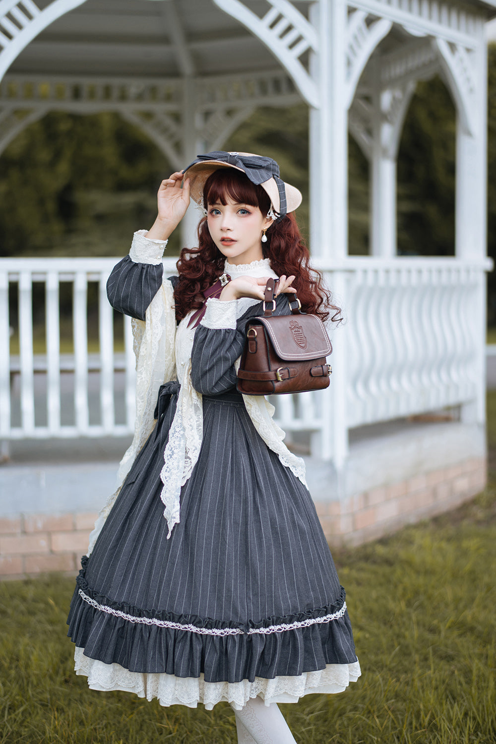 [Pre-order] British Classical Lolita Vertical Striped Dress