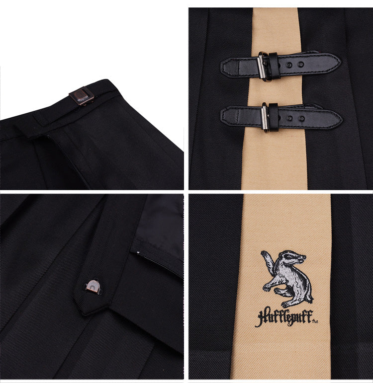 Hogwarts School of Witchcraft and Wizardry Leather Buckle Pleated Skirt