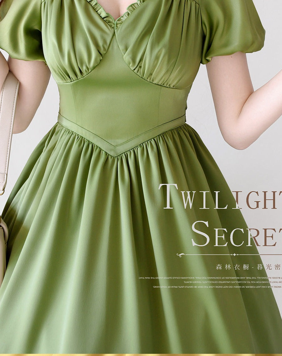 Twilight Secret クラシカルサテンワンピース