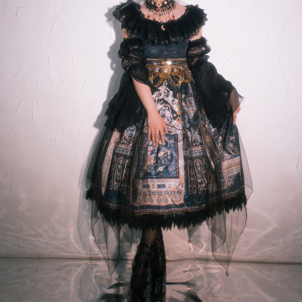 [Pre-order] Twilight Egyptian Lolita Frill Jumper Skirt