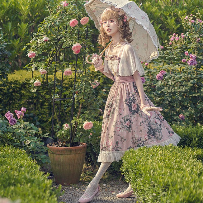 [Pre-order] Rose Garden Flying Sleeve Classic Lolita Dress