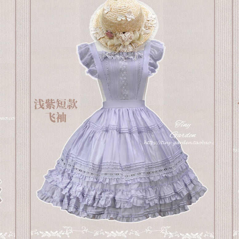 [Outlet] French girly 2way apron skirt [with flared sleeves]