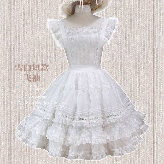 [Outlet] French girly 2way apron skirt [with flared sleeves]
