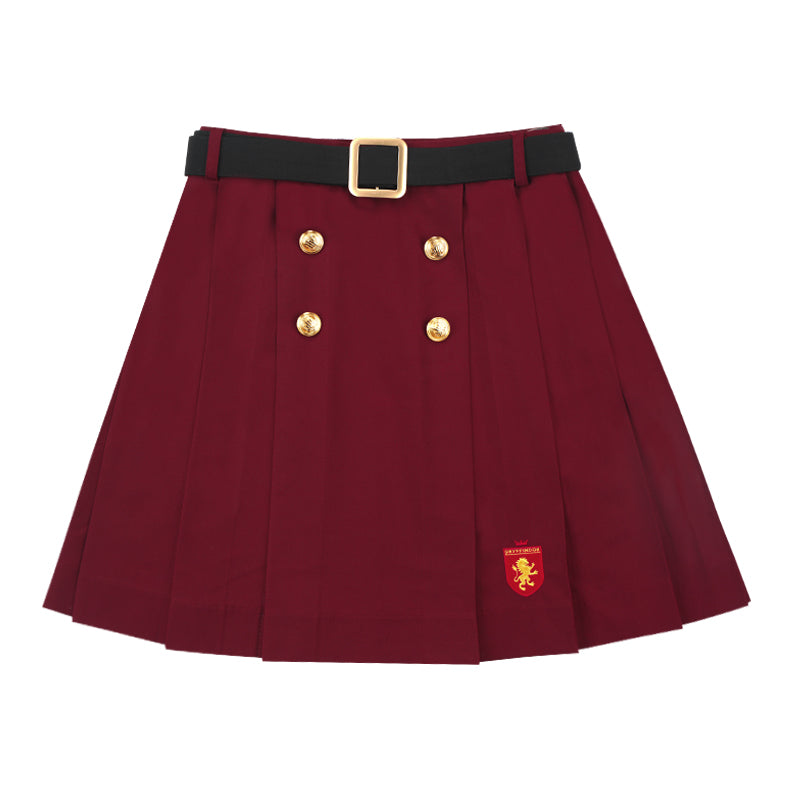 Hogwarts School of Witchcraft and Wizardry Double Button Miniskirt with Belt