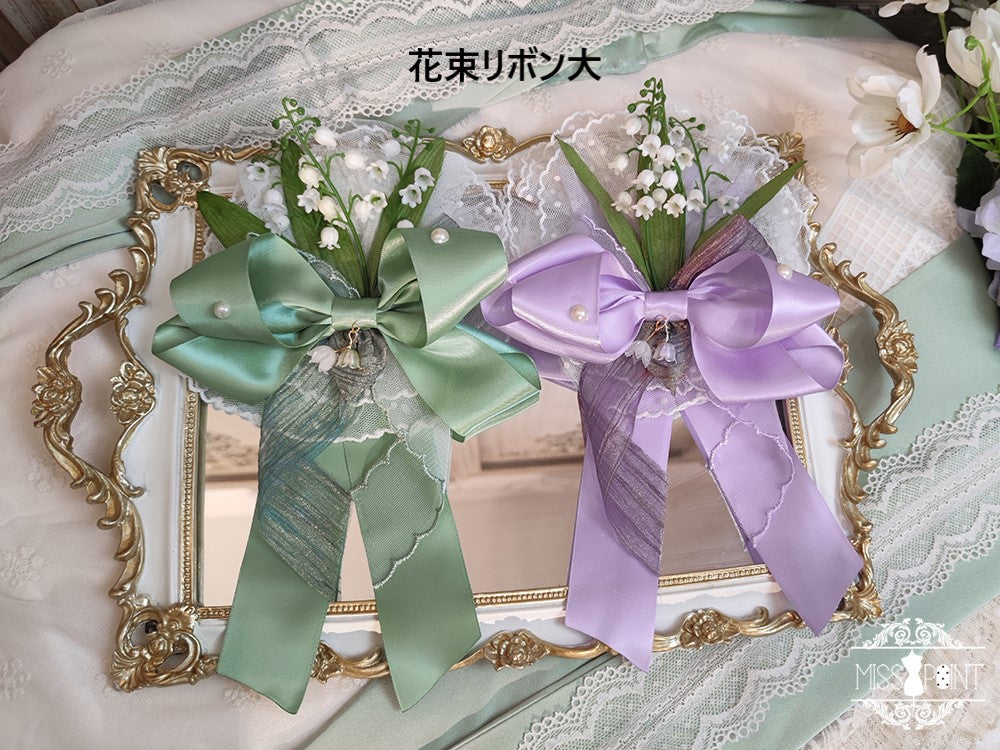 【同時購入のみ】鈴蘭の花刺繍コサージュ・チョーカー・ペンダント他