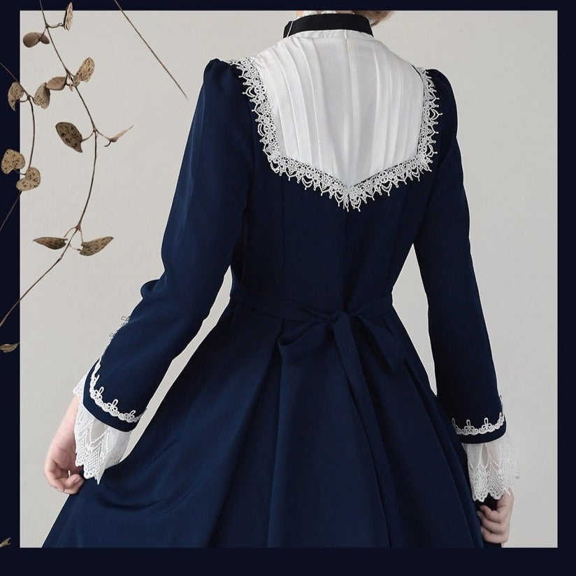 Freya's Fall Classical Lace Sleeve Dress