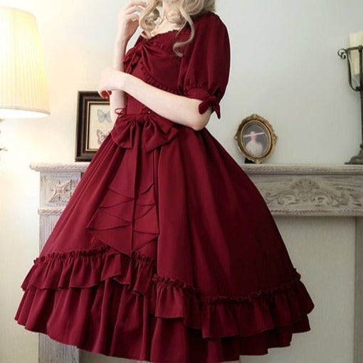Elegant French Lolita Ribbon Dress