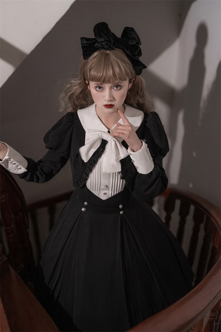 Monastery uniform style jumper skirt and short jacket setup