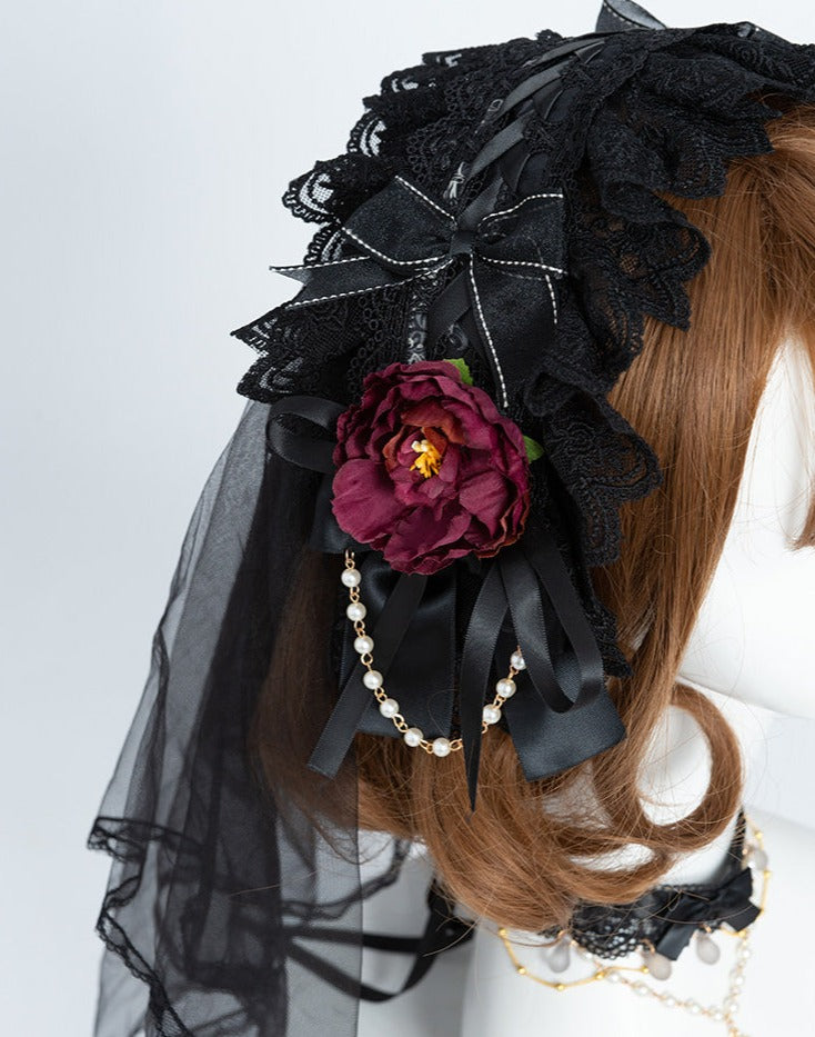 Day and Night Lace and Frill Bride Lolita Dress Full Set