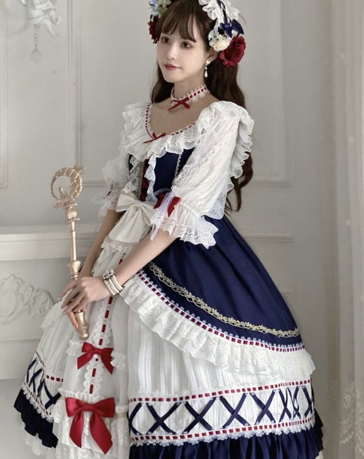 Snow White Fluffy Retro Lolita Dress