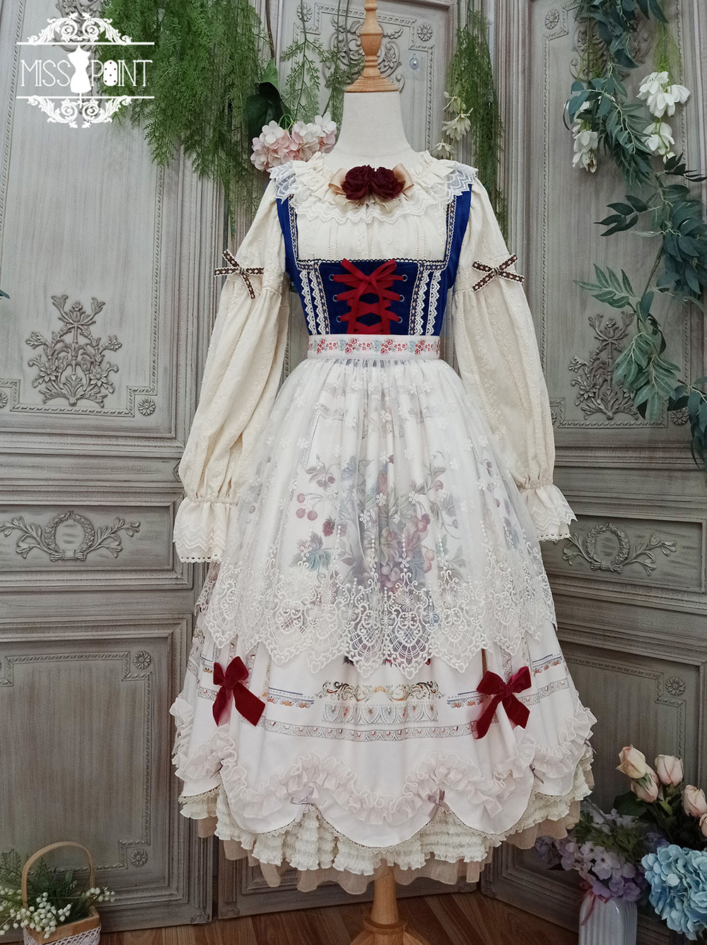 [Pre-order] Bavarian Girl Country-style Jumper Skirt [Long Type]